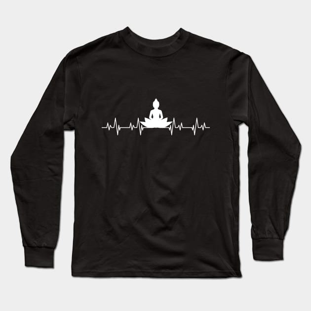 Buddha Heartbeat Long Sleeve T-Shirt by Bellinna